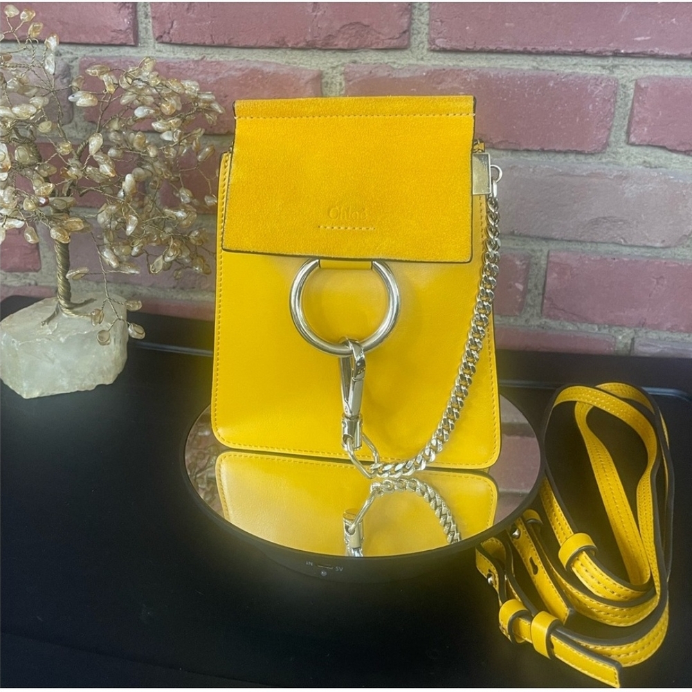 Authentic Chloe Faye yellow bracelet crossbody bag.